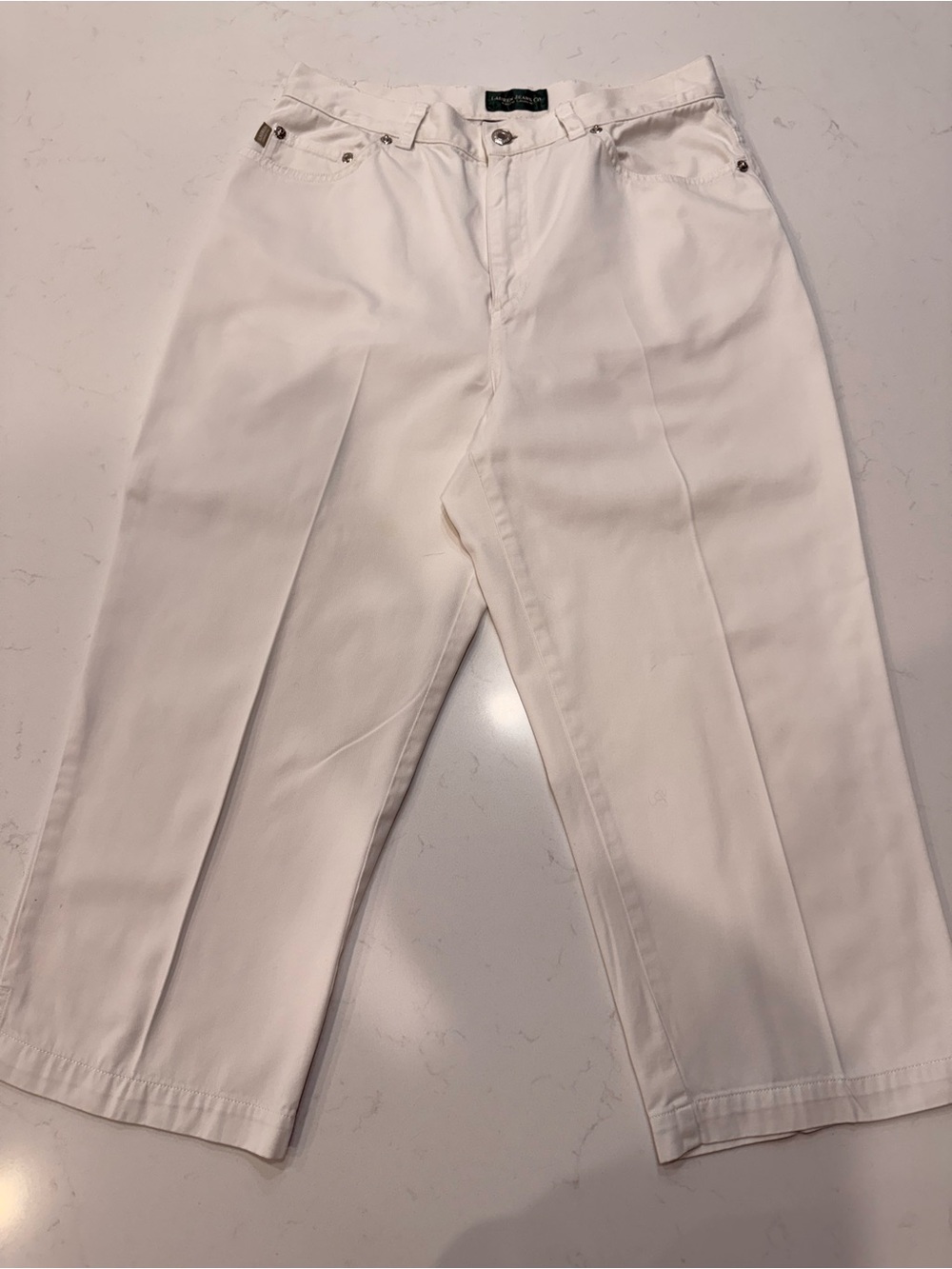 EUC – Lauren by Ralph Lauren – White Capri Pants – Size 8